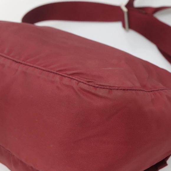 PRADA Shoulder Bag Nylon Red Silver Auth BA2335 - Picture 12 of 16